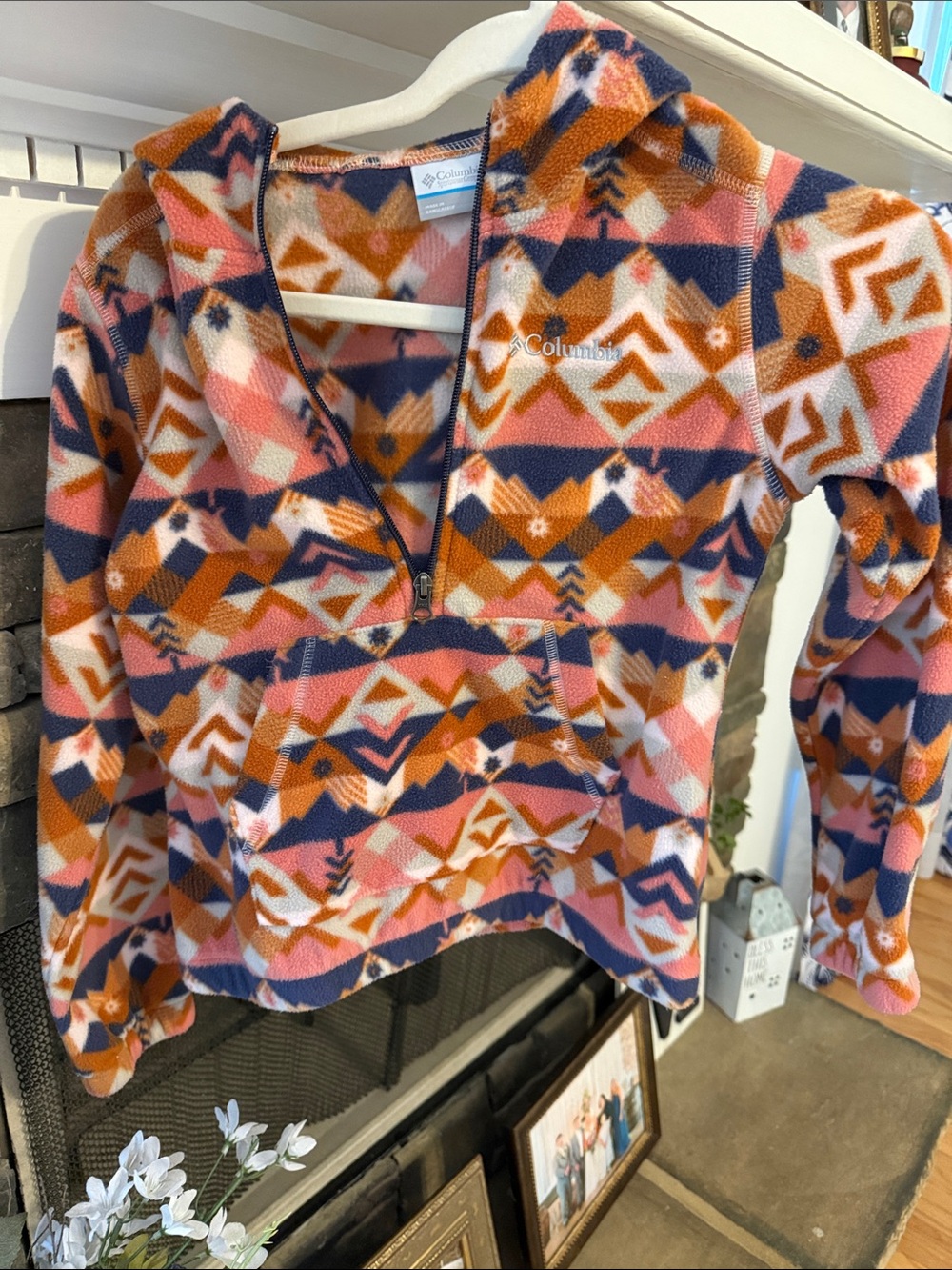 Columbia Aztec Half-Zip Fleece Pullover - Pink, Navy, Rust